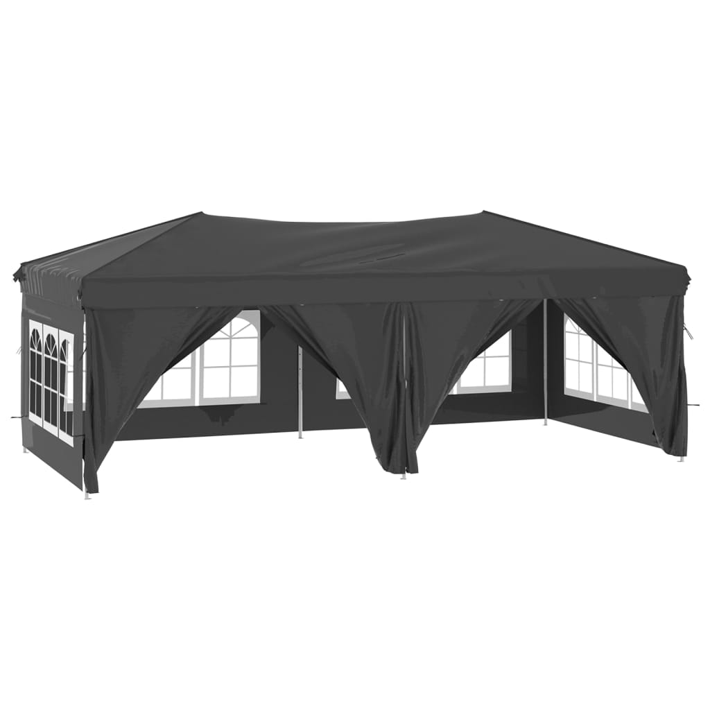 vidaXL Carpa para fiestas plegable con paredes gris antracita 3x6 m