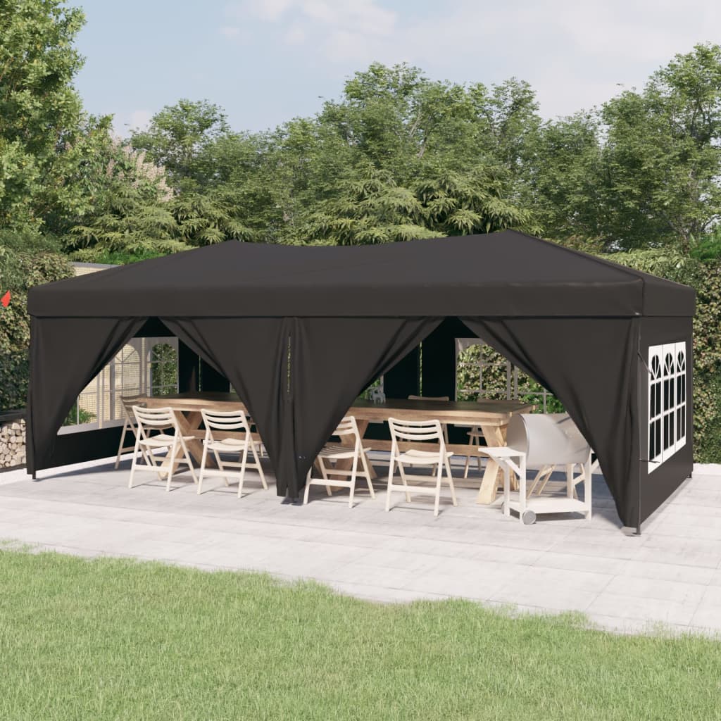 vidaXL Carpa para fiestas plegable con paredes gris antracita 3x6 m