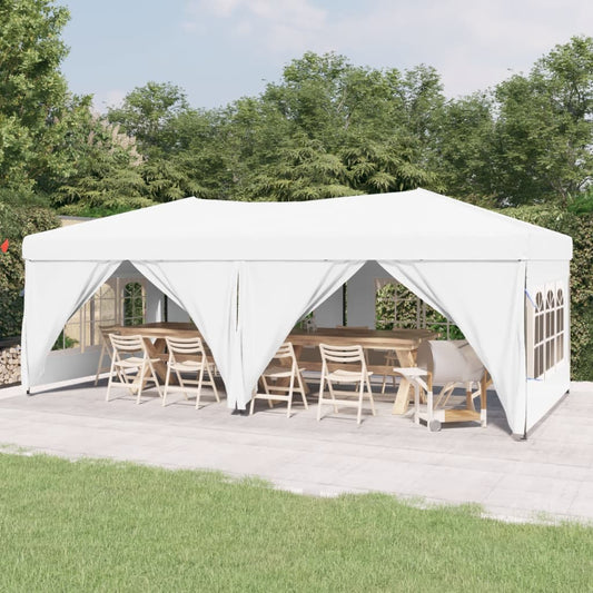 vidaXL Carpa para fiestas plegable con paredes laterales blanca 3x6 m