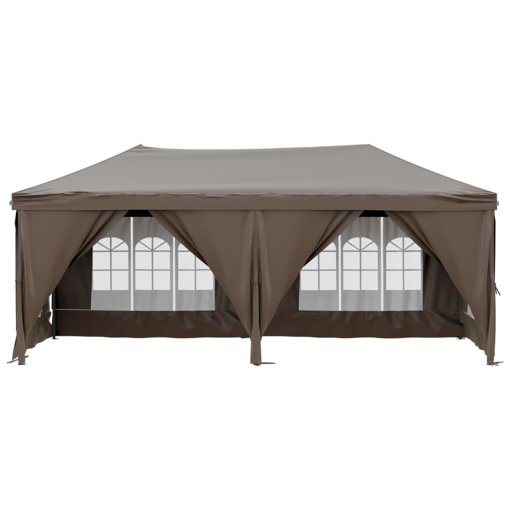 vidaXL Carpa para fiestas plegable con paredes gris taupé 3x6 m