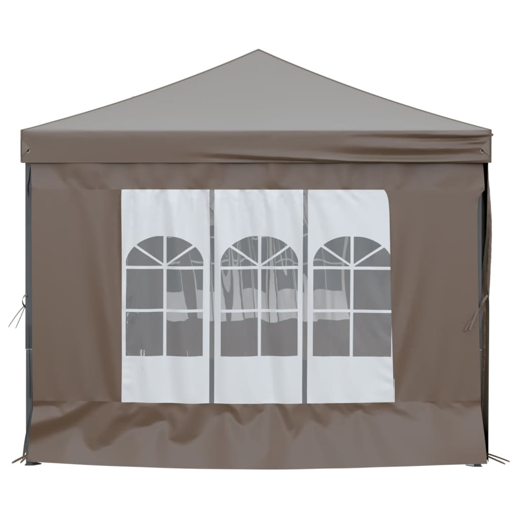 vidaXL Carpa para fiestas plegable con paredes gris taupé 3x6 m