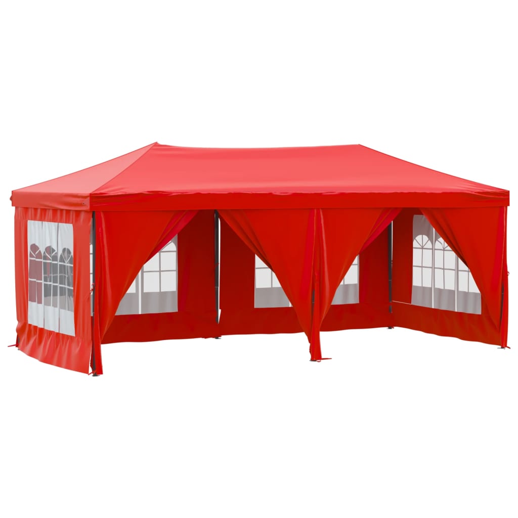 vidaXL Carpa para fiestas plegable con paredes laterales rojo 3x6 m