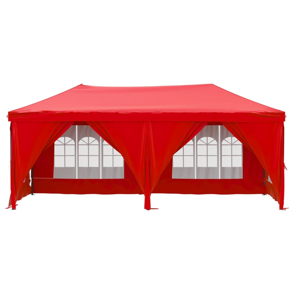 vidaXL Carpa para fiestas plegable con paredes laterales rojo 3x6 m