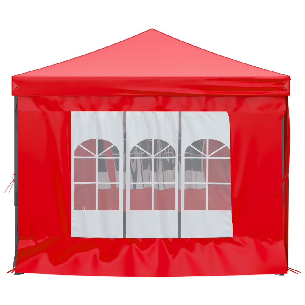 vidaXL Carpa para fiestas plegable con paredes laterales rojo 3x6 m