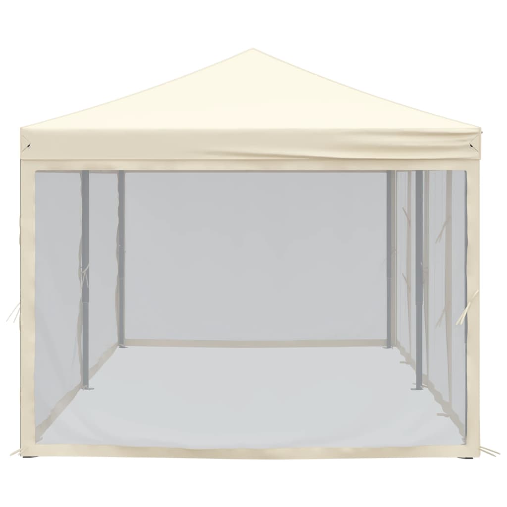 vidaXL Carpa para fiestas plegable con paredes laterales crema 3x6 m