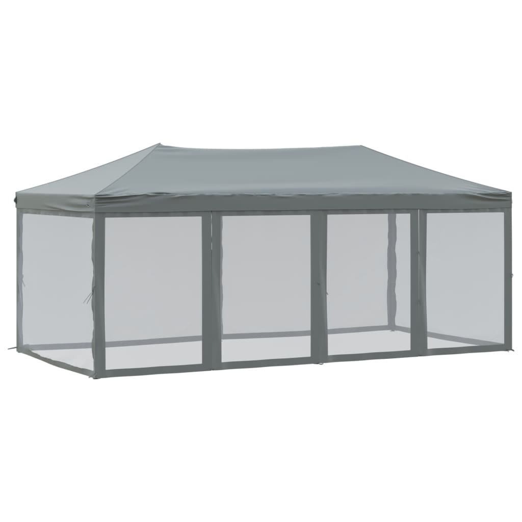 vidaXL Carpa para fiestas plegable con paredes gris antracita 3x6 m