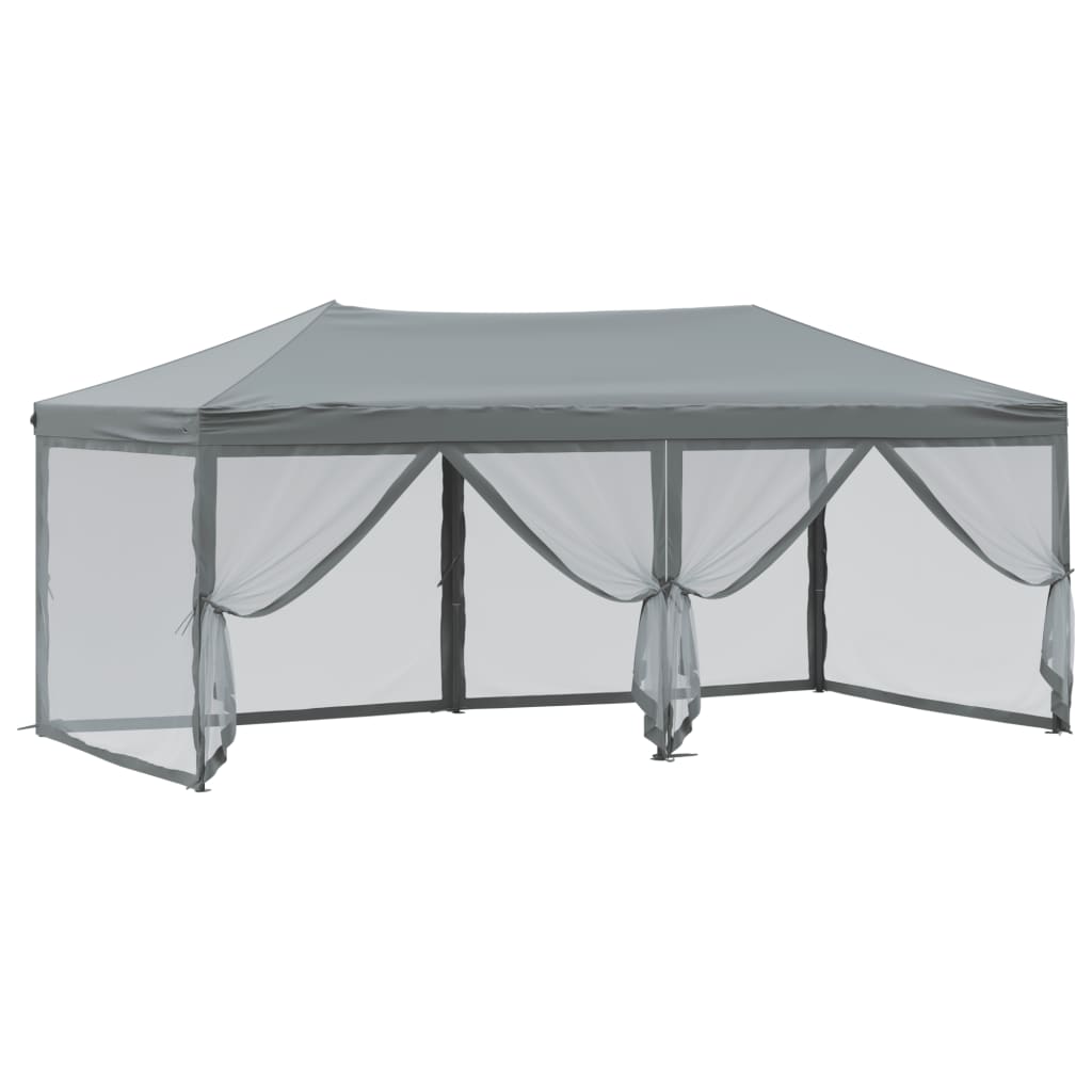 vidaXL Carpa para fiestas plegable con paredes gris antracita 3x6 m