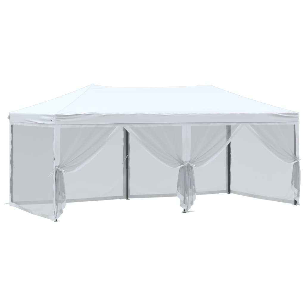 vidaXL Carpa para fiestas plegable con paredes laterales blanca 3x6 m