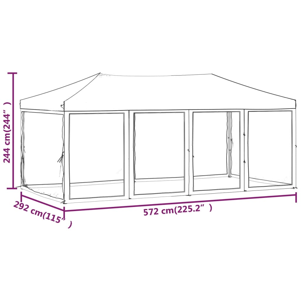 vidaXL Carpa para fiestas plegable con paredes laterales blanca 3x6 m