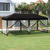 vidaXL Carpa para fiestas plegable con paredes laterales negra 3x6 m