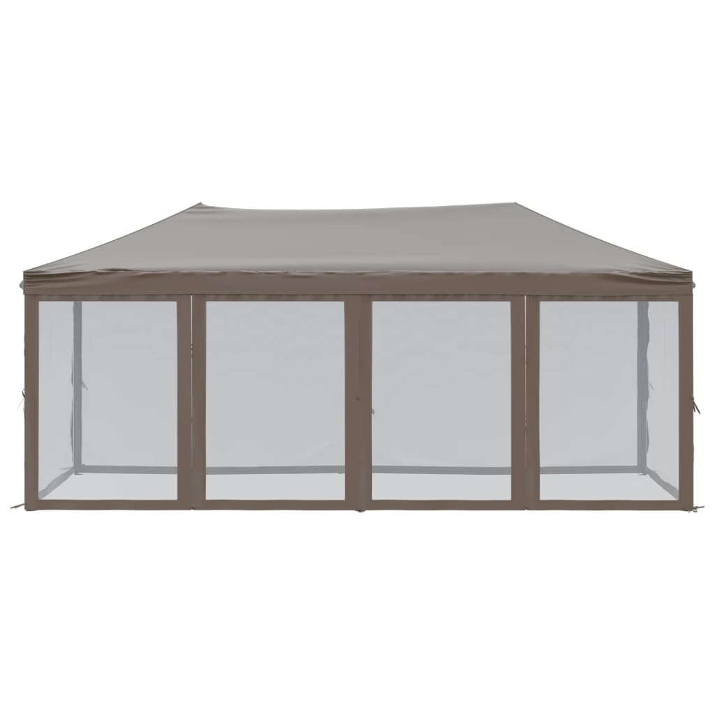 vidaXL Carpa para fiestas plegable con paredes gris taupé 3x6 m