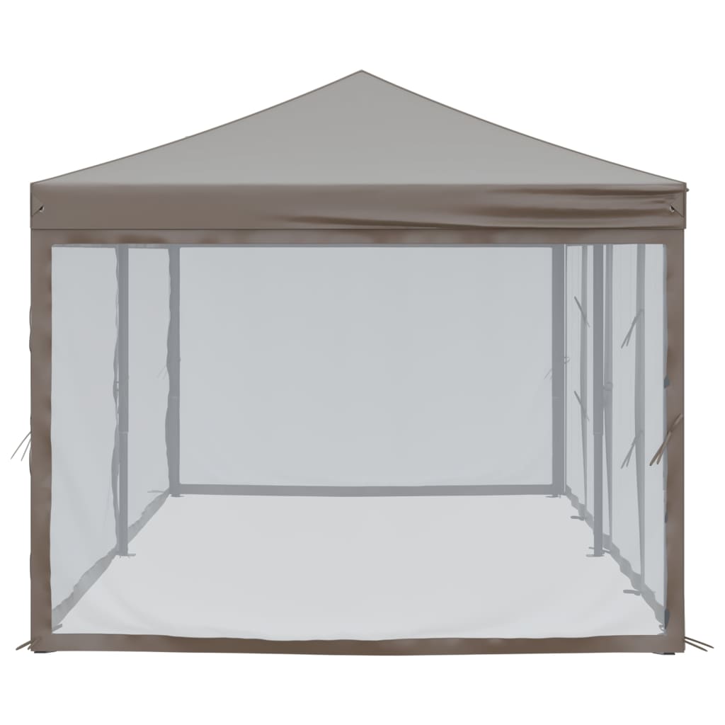 vidaXL Carpa para fiestas plegable con paredes gris taupé 3x6 m