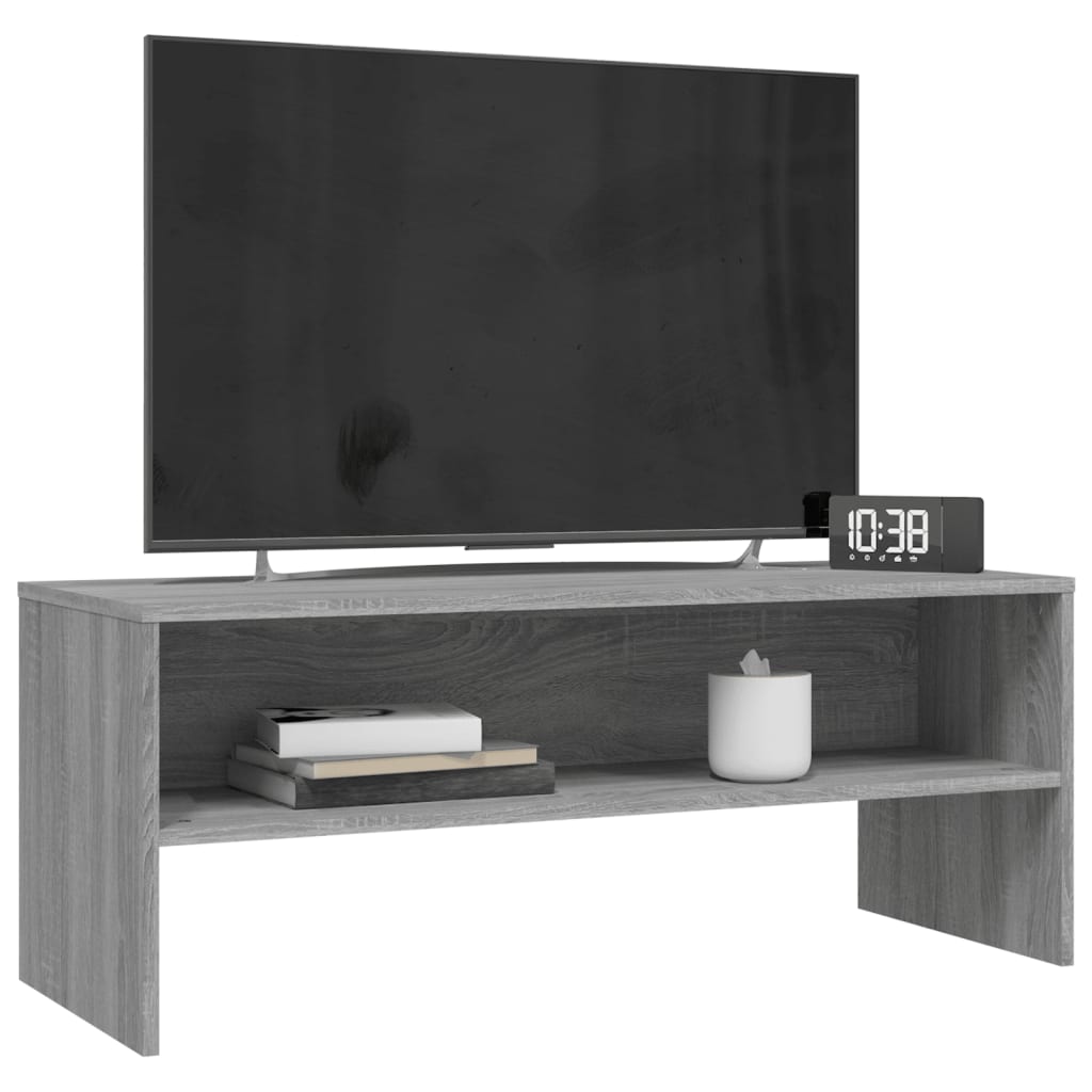 vidaXL Mueble de TV madera contrachapada gris Sonoma 100x40x40 cm