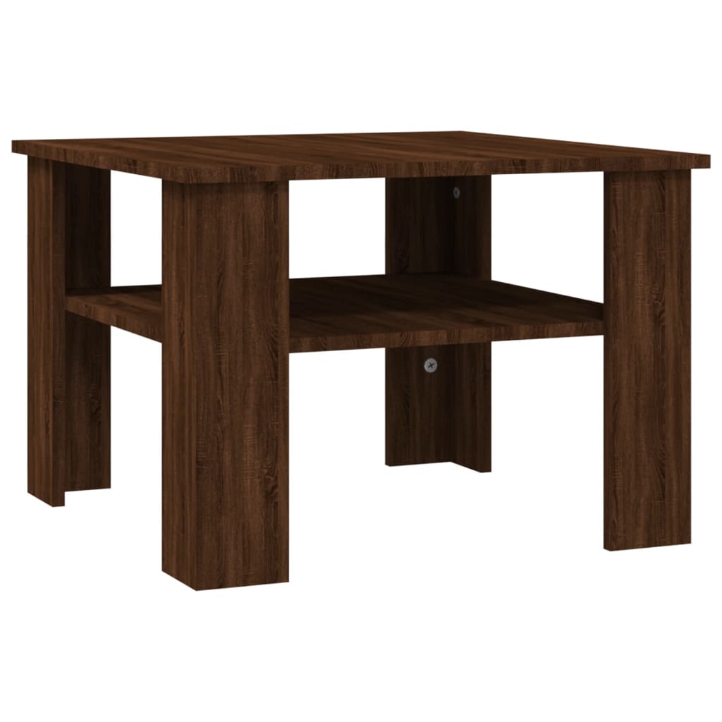 vidaXL Mesa de centro de madera contrachapada roble marrón 60x60x42 cm