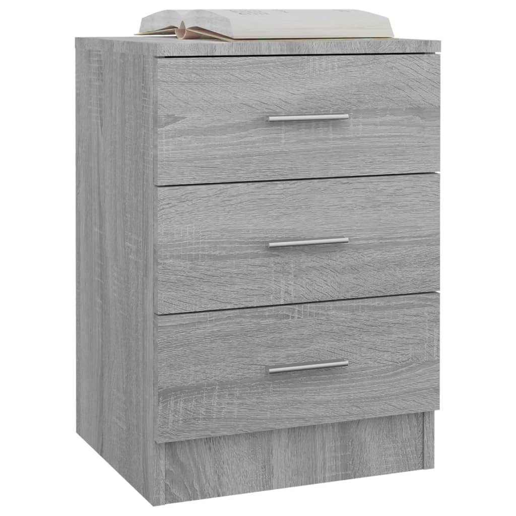 vidaXL Mesita de noche madera contrachapada gris Sonoma 38x35x56 cm