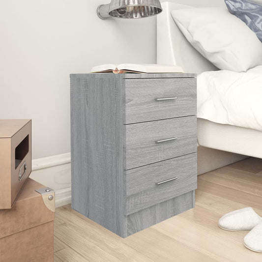 vidaXL Mesita de noche madera contrachapada gris Sonoma 38x35x56 cm