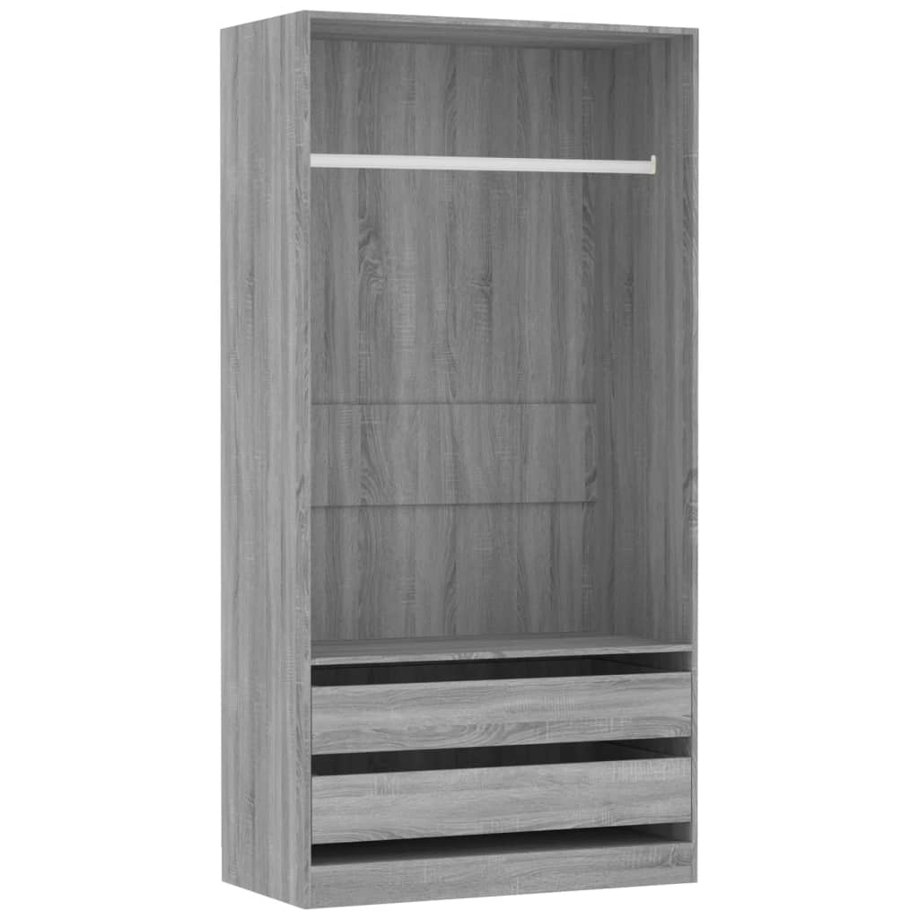 vidaXL Armario de madera contrachapada gris Sonoma 100x50x200 cm