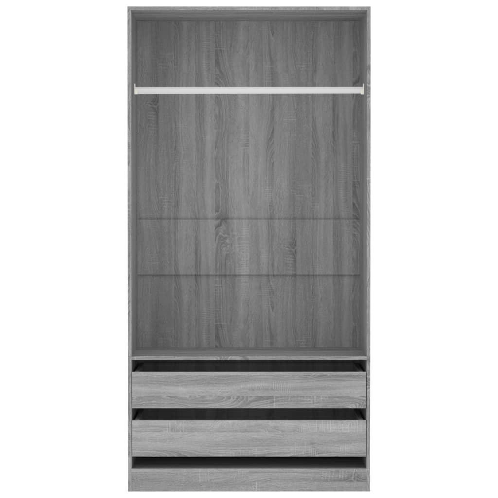 vidaXL Armario de madera contrachapada gris Sonoma 100x50x200 cm