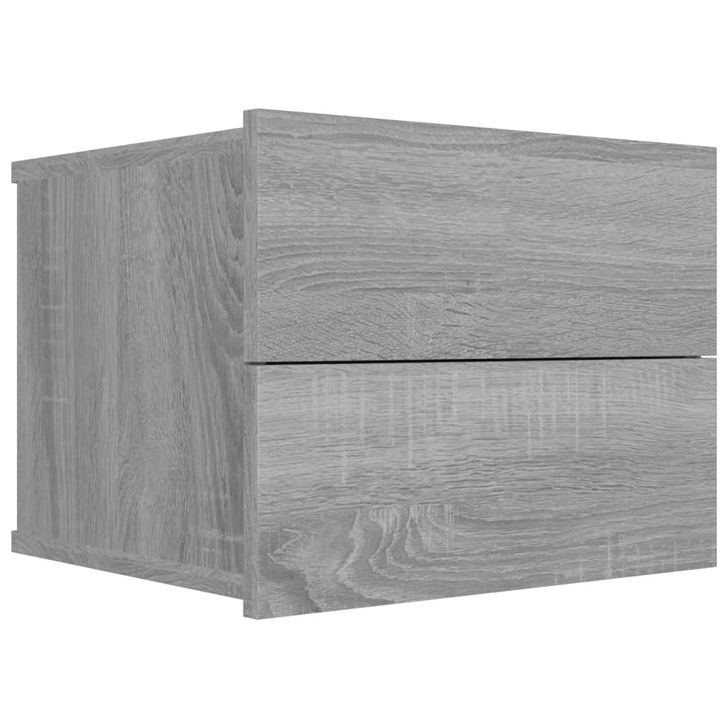 vidaXL Mesita de noche madera contrachapada gris Sonoma 40x30x30 cm