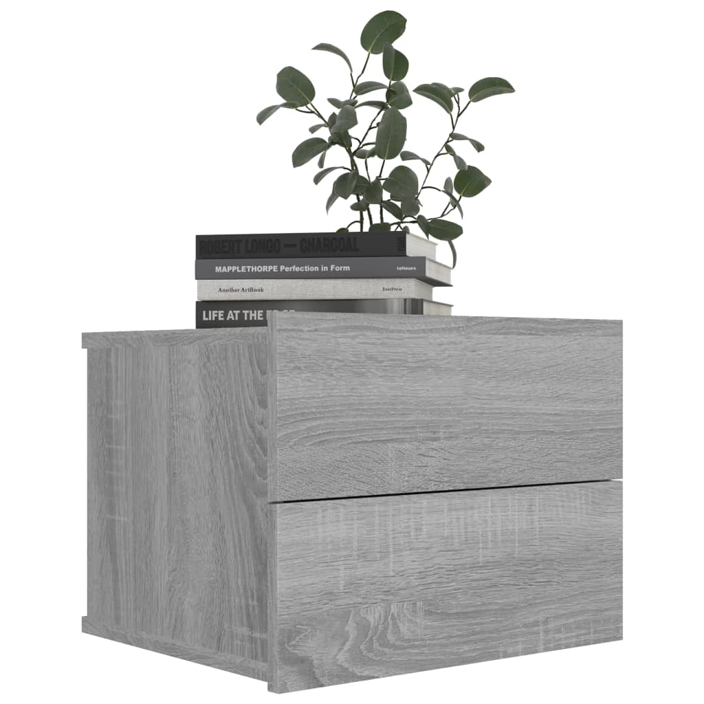 vidaXL Mesita de noche madera contrachapada gris Sonoma 40x30x30 cm