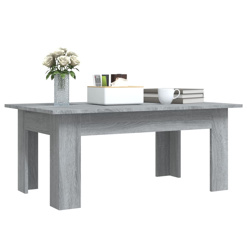 vidaXL Mesa de centro de madera contrachapada gris Sonoma 100x60x42 cm