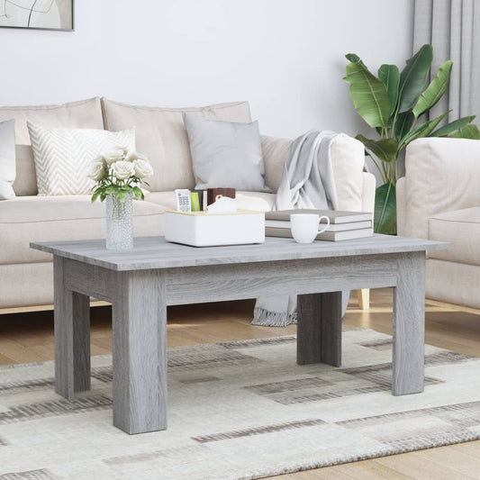 vidaXL Mesa de centro de madera contrachapada gris Sonoma 100x60x42 cm