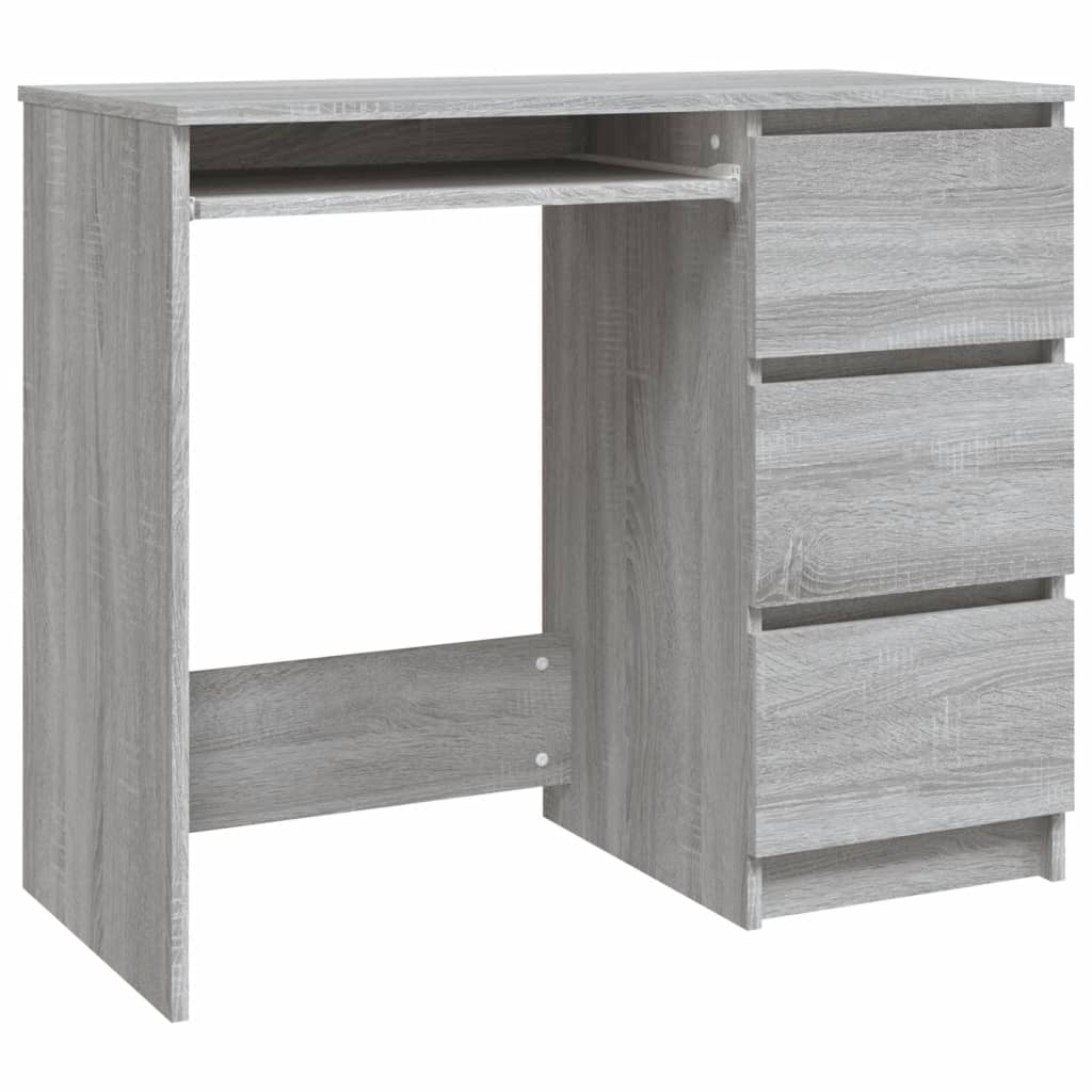 vidaXL Escritorio de madera contrachapada gris Sonoma 90x45x76 cm