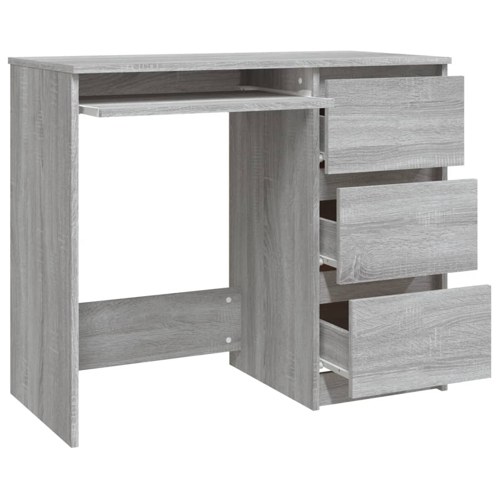 vidaXL Escritorio de madera contrachapada gris Sonoma 90x45x76 cm