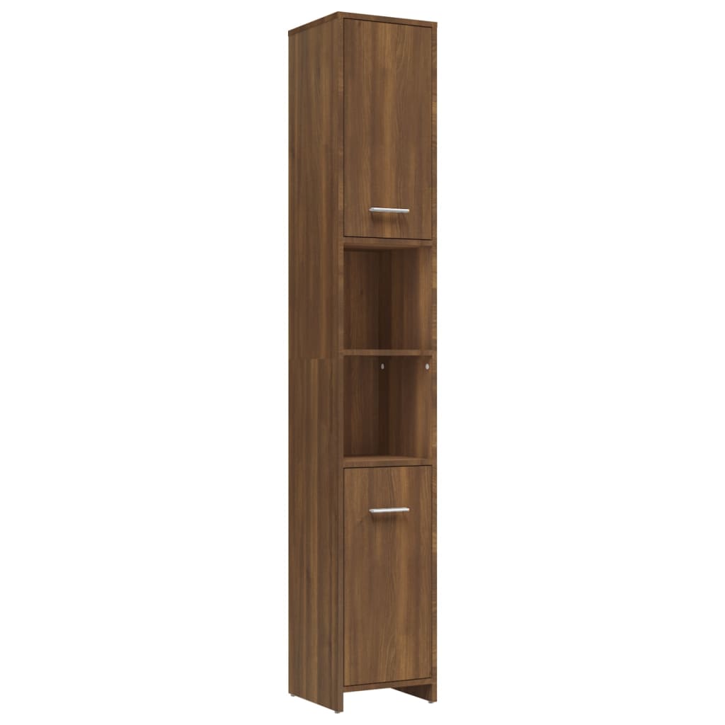 vidaXL Armario de baño madera contrachapada roble marrón 30x30x183,5cm