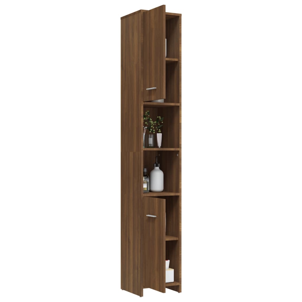 vidaXL Armario de baño madera contrachapada roble marrón 30x30x183,5cm