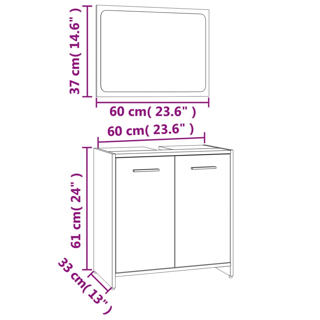 vidaXL Set de muebles de baño madera contrachapada marrón roble