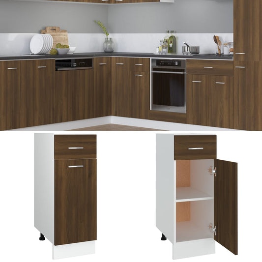 vidaXL Armario bajo cocina madera de ingeniería marrón 30x46x81,5 cm