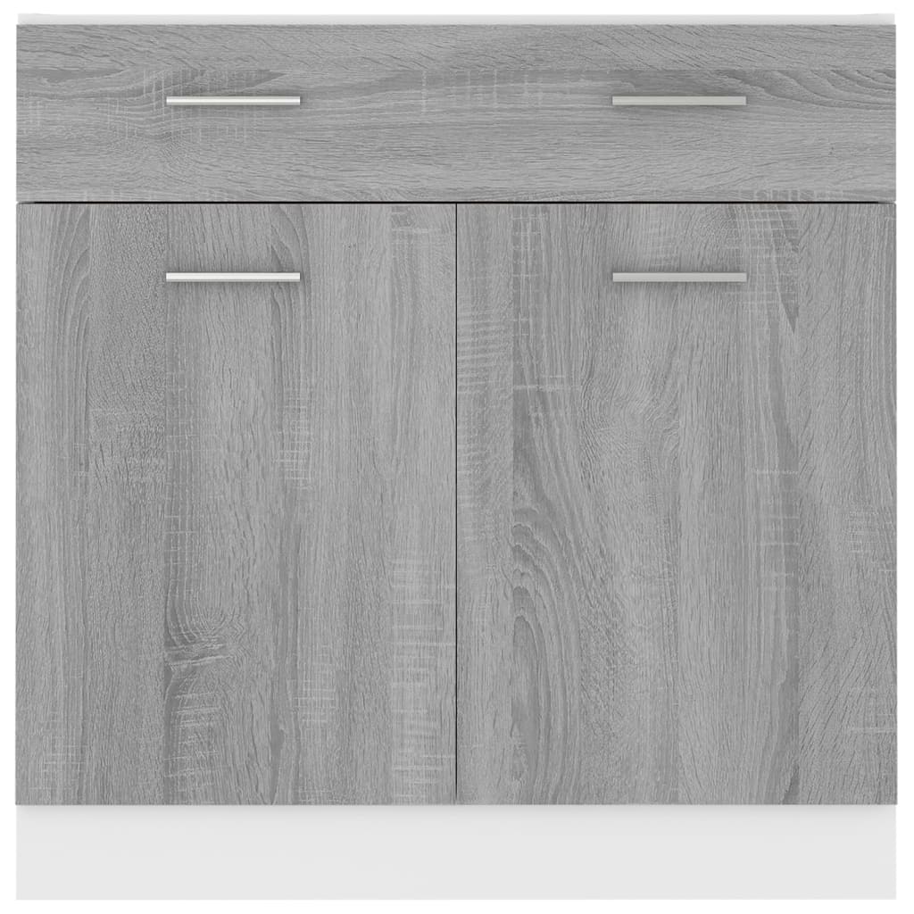 vidaXL Armario inferior cocina contrachapada gris Sonoma 80x46x81,5 cm