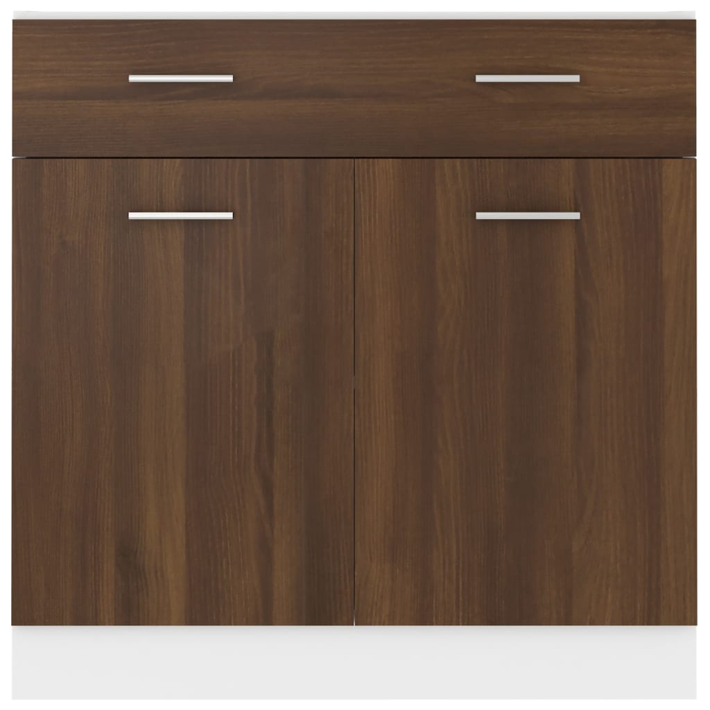 vidaXL Armario inferior madera contrachapada marrón roble 80x46x81,5cm