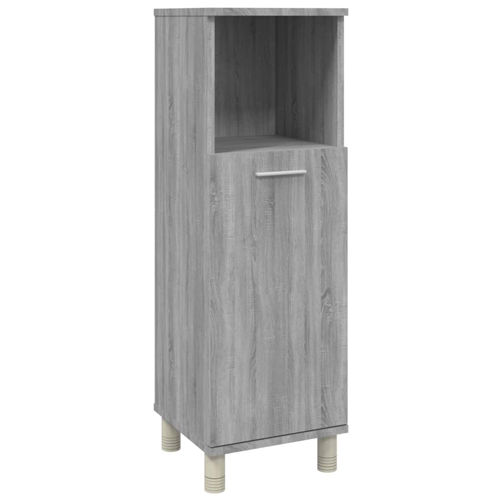 vidaXL Armario de baño madera contrachapada gris Sonoma 30x30x95 cm