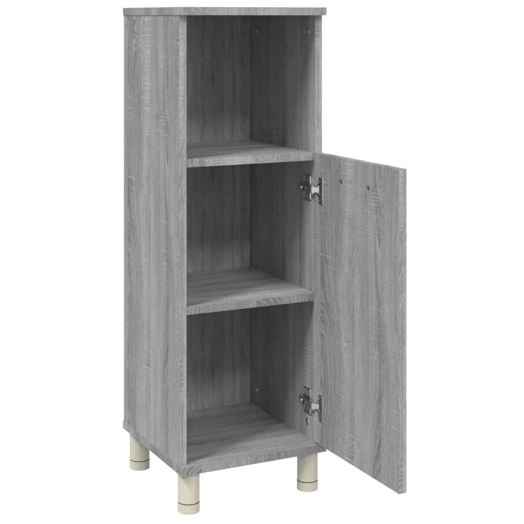 vidaXL Armario de baño madera contrachapada gris Sonoma 30x30x95 cm