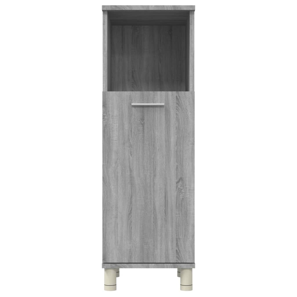 vidaXL Armario de baño madera contrachapada gris Sonoma 30x30x95 cm