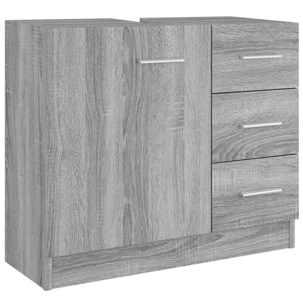 vidaXL Armario para lavabo madera contrachapada gris Sonoma 63x30x54cm