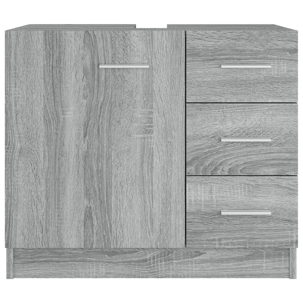 vidaXL Armario para lavabo madera contrachapada gris Sonoma 63x30x54cm