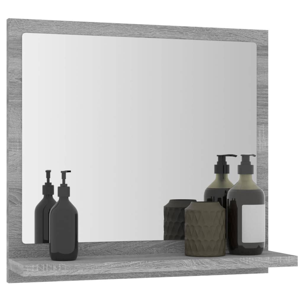 vidaXL Espejo de baño madera contrachapada gris Sonoma 40x10,5x37 cm