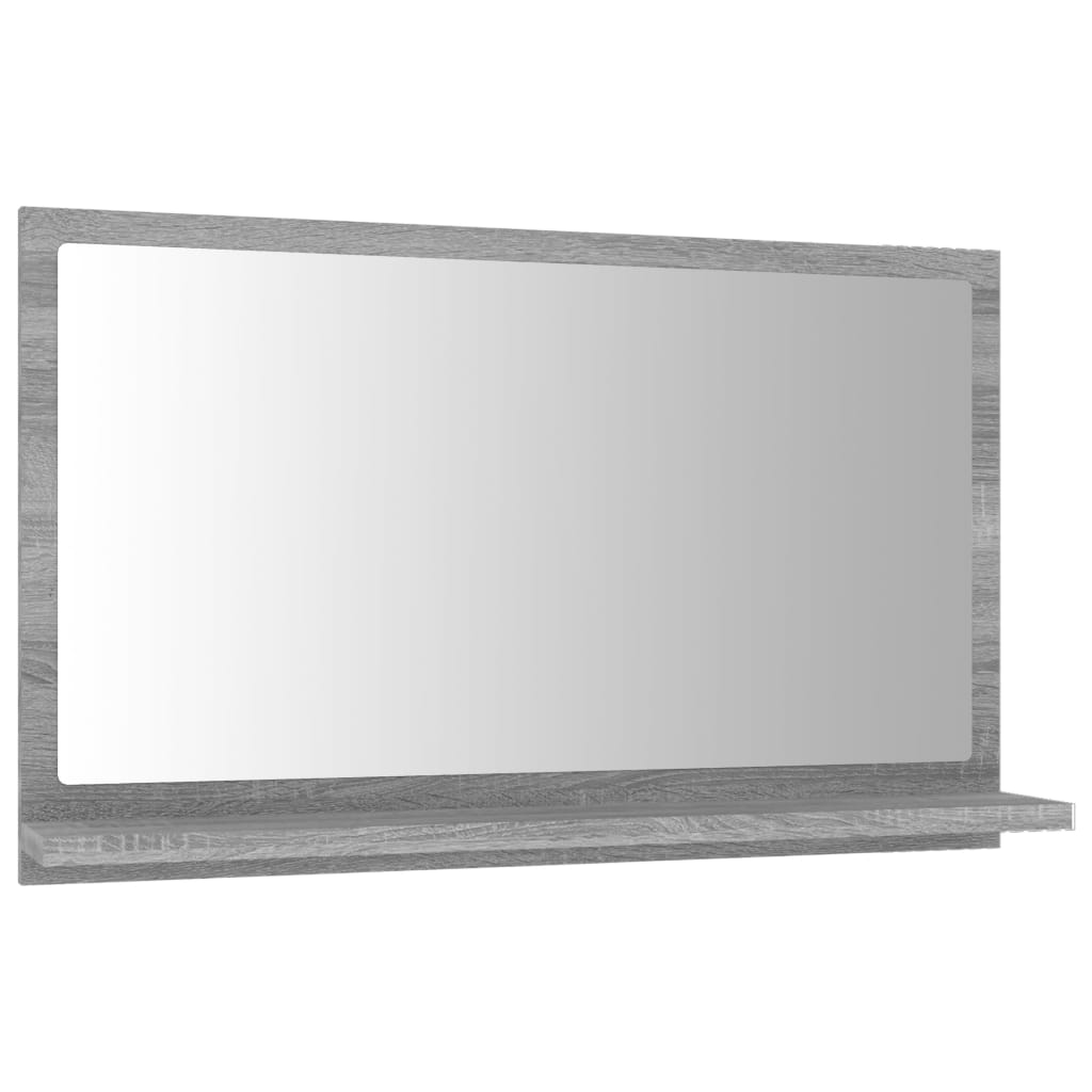 vidaXL Espejo de baño madera contrachapada gris Sonoma 60x10,5x37 cm