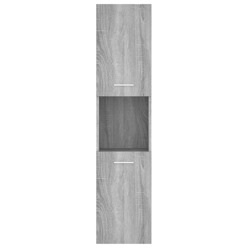 vidaXL Armario de baño madera contrachapada gris Sonoma 30x30x130 cm