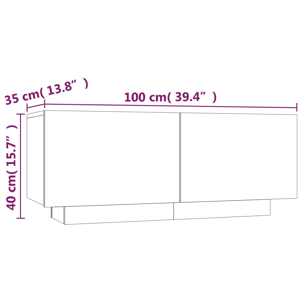 vidaXL Mueble de TV madera contrachapada gris Sonoma 100x35x40 cm