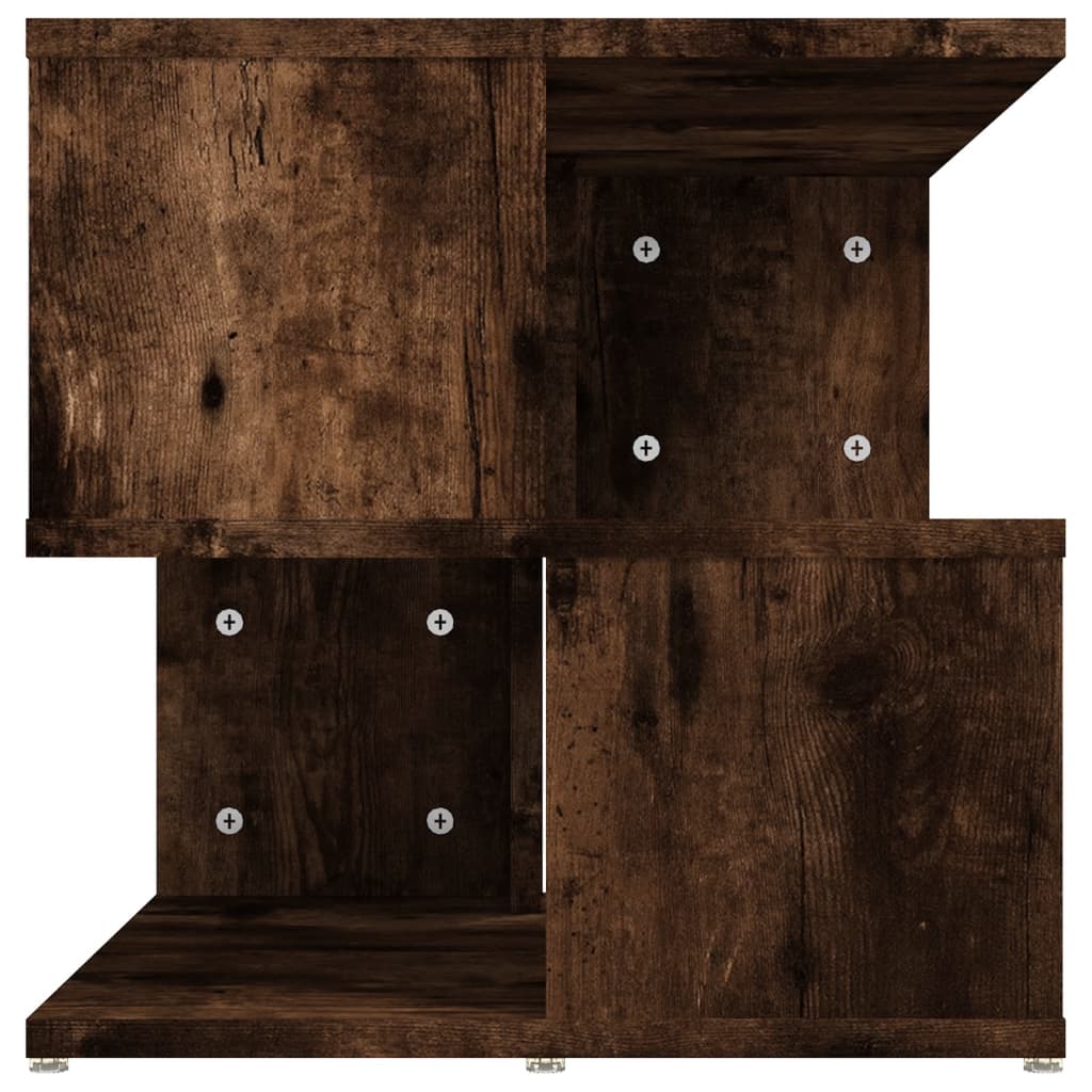 vidaXL Mesa auxiliar madera contrachapada roble ahumado 40x40x40 cm