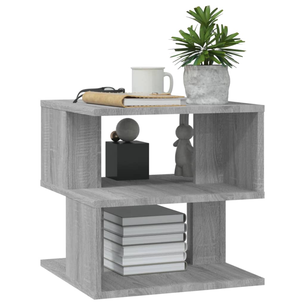 vidaXL Mesa auxiliar de madera contrachapada gris Sonoma 40x40x40 cm