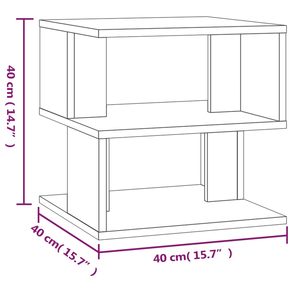 vidaXL Mesa auxiliar de madera contrachapada gris Sonoma 40x40x40 cm