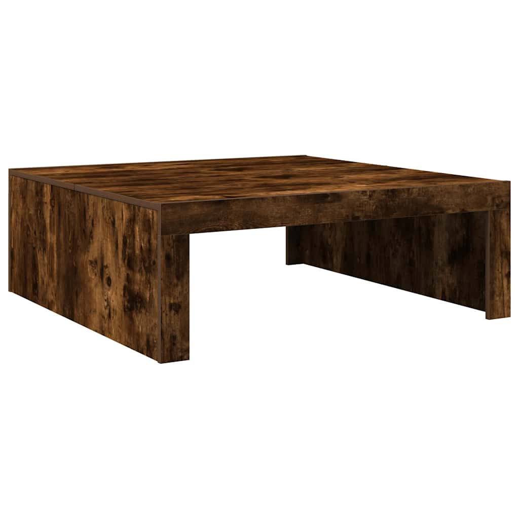 vidaXL Mesa de centro madera contrachapada roble ahumado 100x100x35 cm