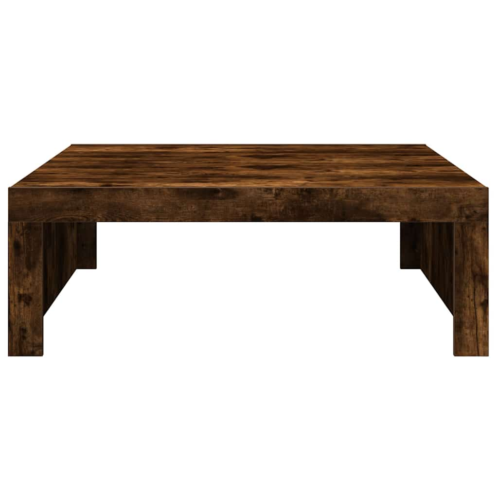 vidaXL Mesa de centro madera contrachapada roble ahumado 100x100x35 cm