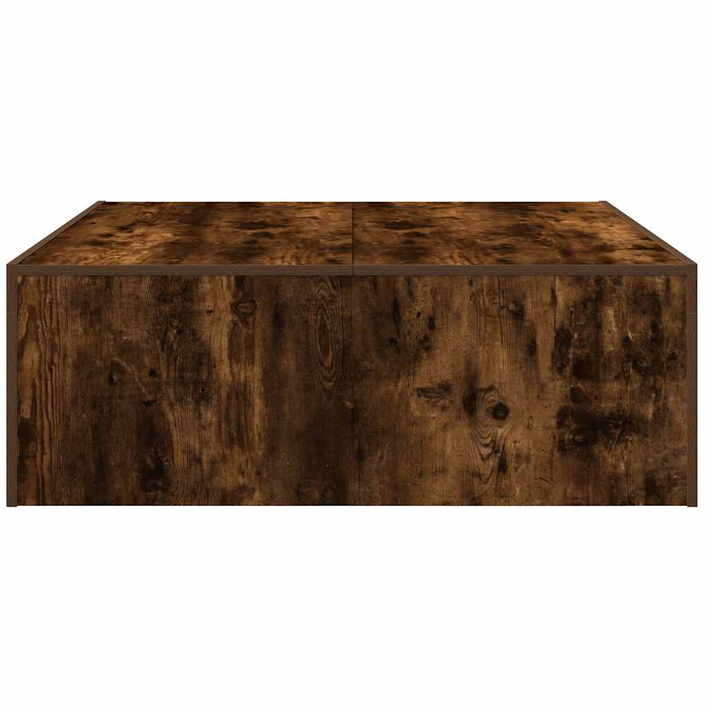 vidaXL Mesa de centro madera contrachapada roble ahumado 100x100x35 cm