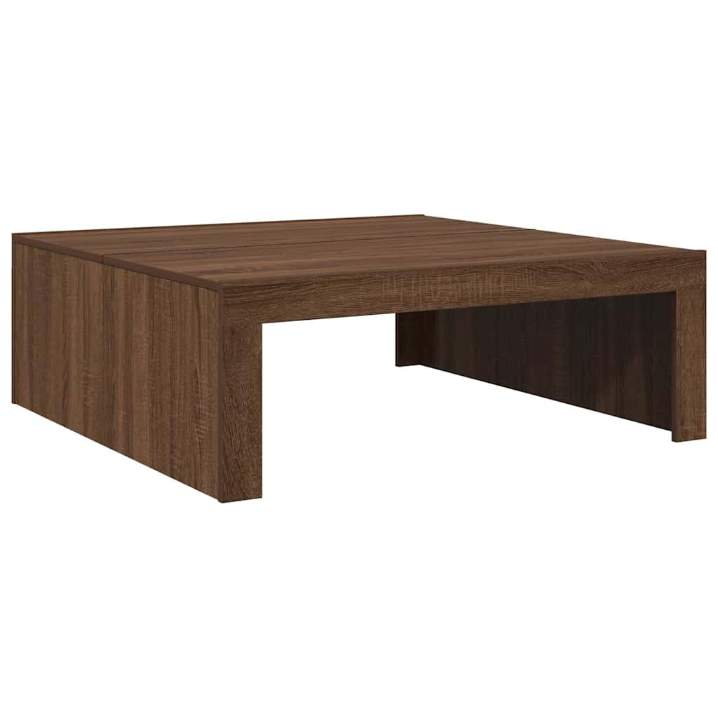 vidaXL Mesa de centro madera de ingeniería marrón roble 100x100x35 cm